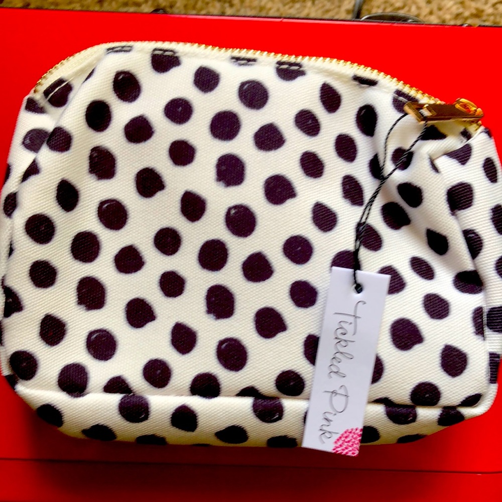Tickled Pink polka dot make up Bag ~ super cute!